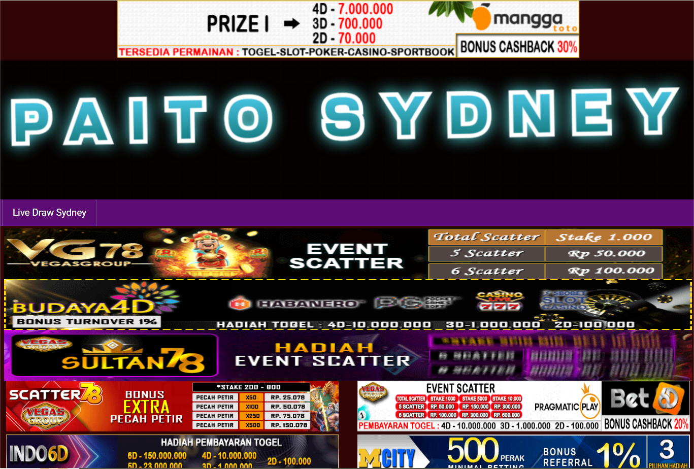 Data paito warna Sydney 4D