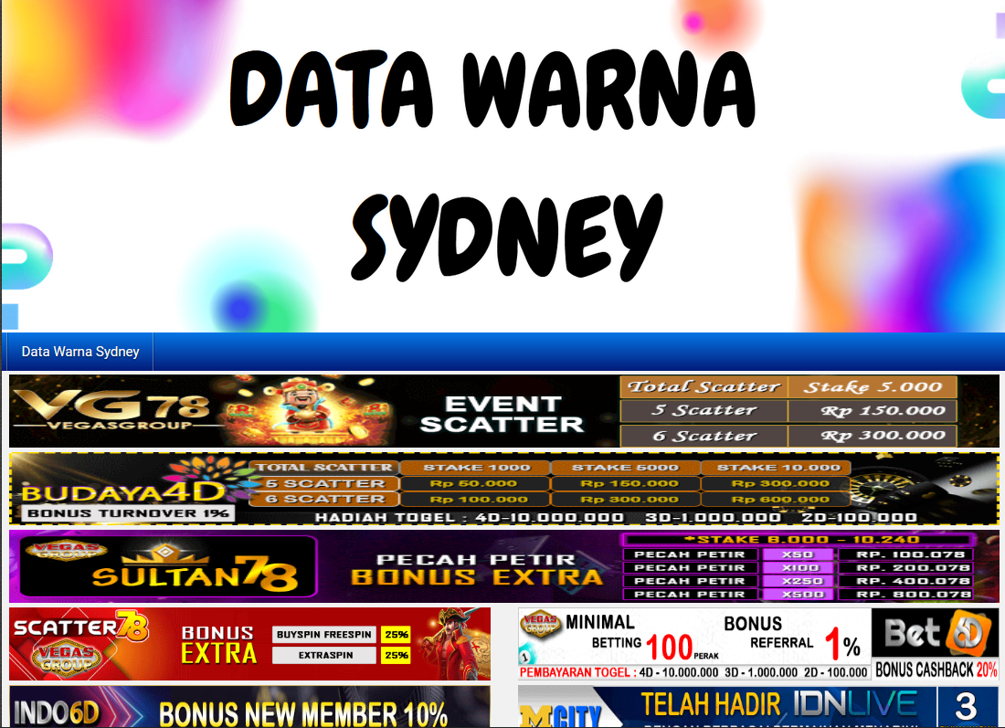 Data Warna Sydney